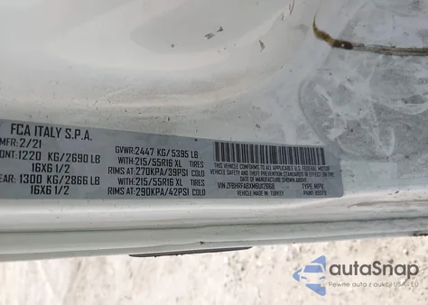 2021 Ram Promaster City Tradesman from USA, damaged, VIN ZFBHRFABXM6U12668